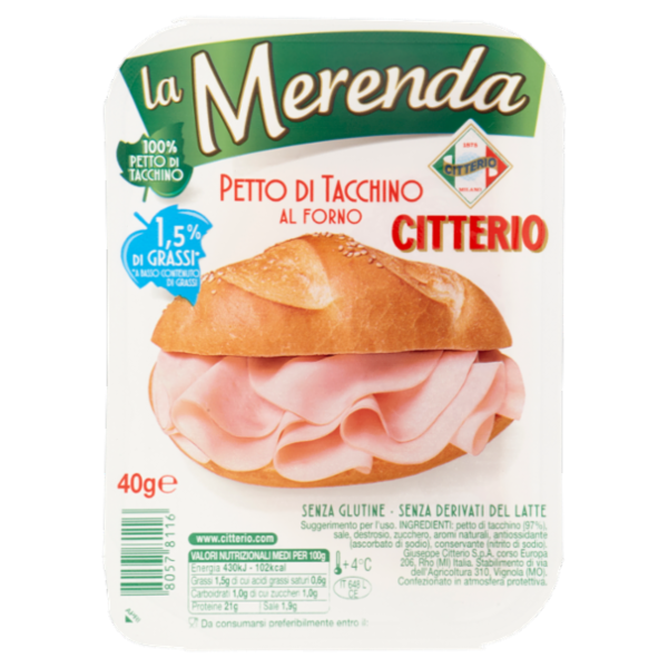 Citterio la Merenda Petto di Tacchino al Forno 40 g