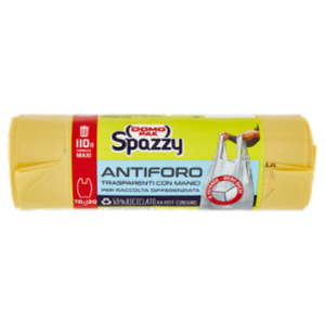 Domopak Spazzy Antiforo Trasparenti Con Manici 110 Lt Formato Maxi 70x120 Cm 10 Pz