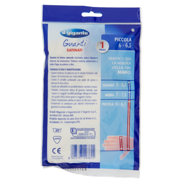 IL GIGANTE Guanti Satinati Piccola 6 - 6,5 1 Paio