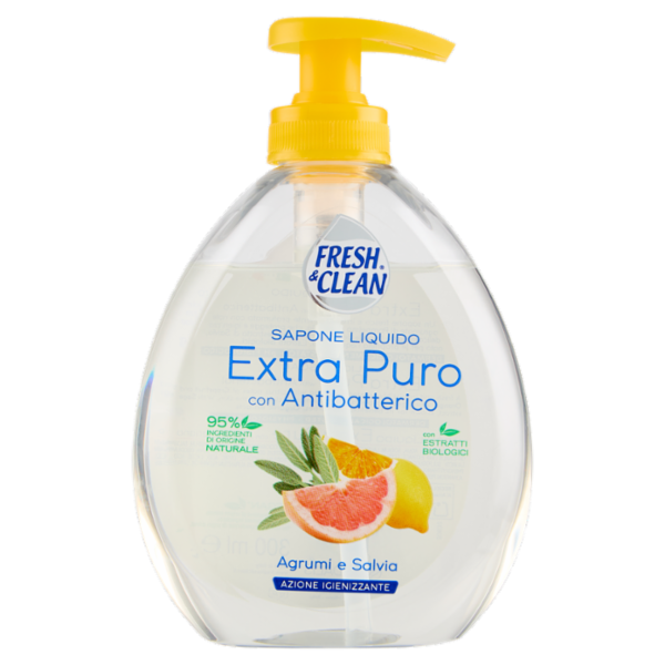 Fresh & Clean Sapone Liquido Extra Puro con Antibatterico Agrumi e Salvia 300 ml