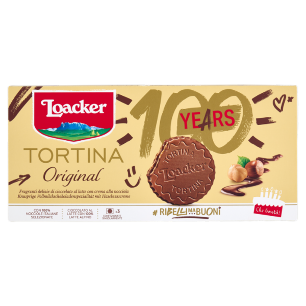 Loacker Tortina Original Wafer ricoperto di Cioccolato al Latte con crema di Nocciole Italiane 21gx3