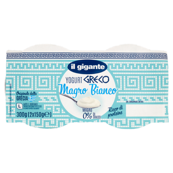 IL GIGANTE Yogurt Greco Magro Bianco 2 x 150 g