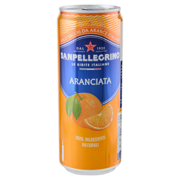 BIBITE SANPELLEGRINO, Bevanda Gassata, Aranciata, Lattina - 330ml