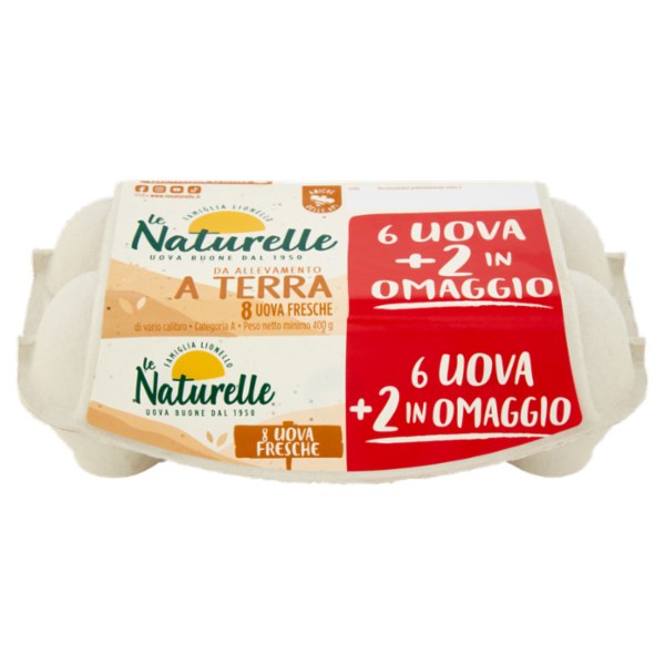le Naturelle da Allevamento a Terra 8 Uova Fresche 400 g