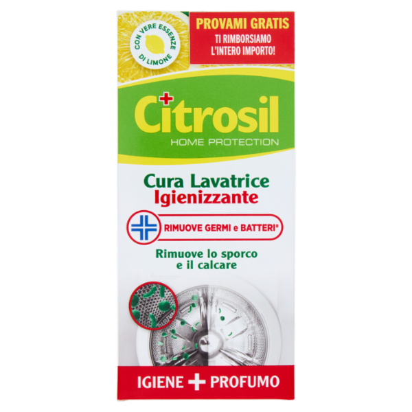 Citrosil Home Protection Cura Lavatrice Igienizzante con Vere Essenze di Limone 250 ml