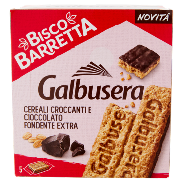 Galbusera BiscoBarretta Cereali croccanti e cioccolato fondente extra 5x46 g