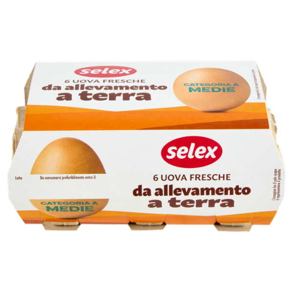 Selex 6 Uova Fresche Medie da Allevamento a Terra Categoria A