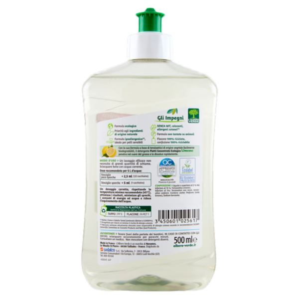L'Albero Verde Piatti Concentrato Limone 500 ml