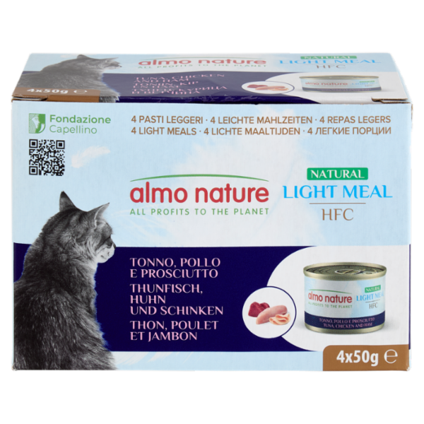almo nature Natural Light Meal HFC Tonno, Pollo e Prosciutto 4 x 50 g