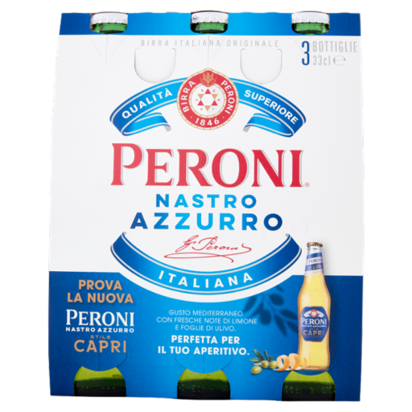 Peroni Nastro Azzurro Birra 3 x 33 cl