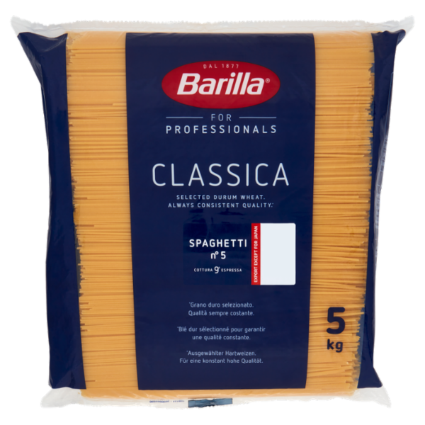 Barilla for Professionals Spaghetti n°5 Pasta Classica Lunga Catering Foodservice 5 kg