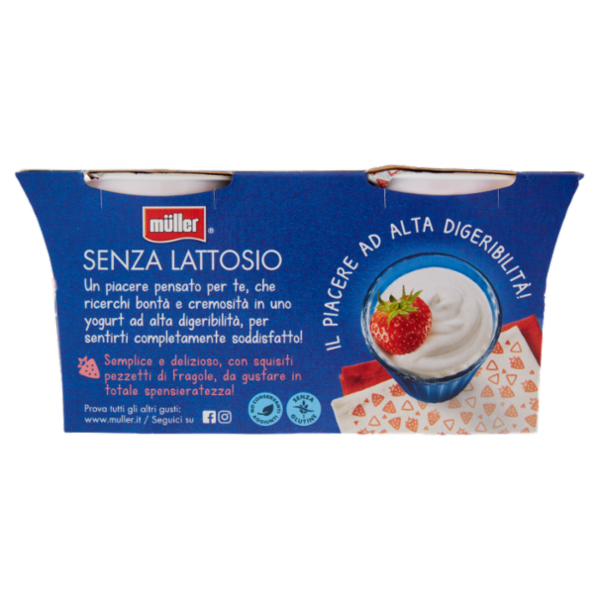 müller Senza Lattosio Yogurt Cremoso Fragola in Pezzi 2 x 125 g