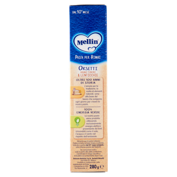 Mellin Pasta per Bimbi Orsetti Grano Tenero & Lenticchie 280 g