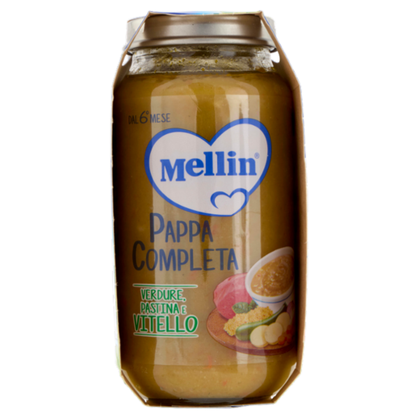 MELLIN Pappa Completa, Pastina Verdure Vitello, dal 6° mese, 2x250g