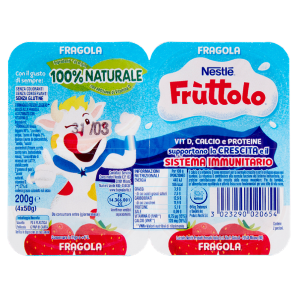 NESTLÉ FRUTTOLO Fragola 4 x 50 g