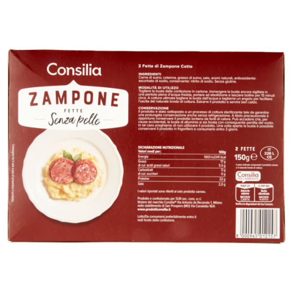 Consilia 2 Fette di Zampone Cotto 150 g