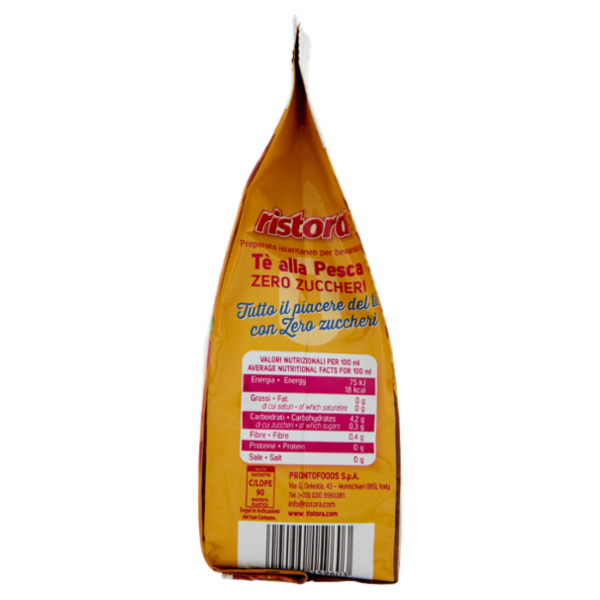 ristora preparato istantaneo per bevanda di Tè alla Pesca Zero Zuccheri 500 g