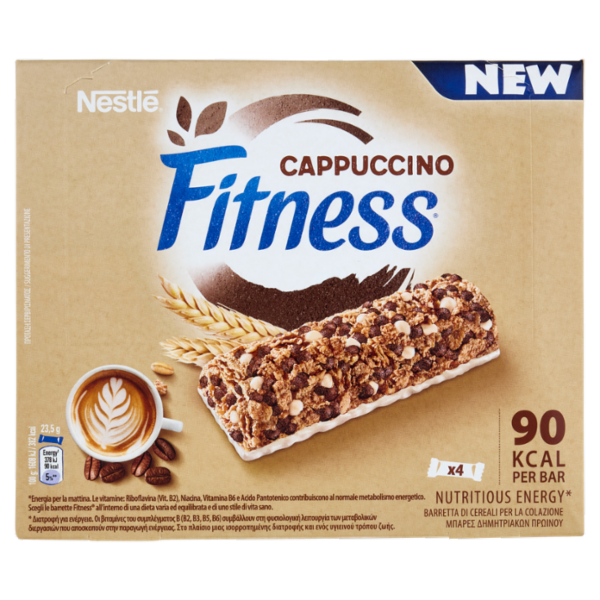 FITNESS Cappuccino Barrette Cereali Integrali gusto Cappuccino 4 pezzi da 23,5g
