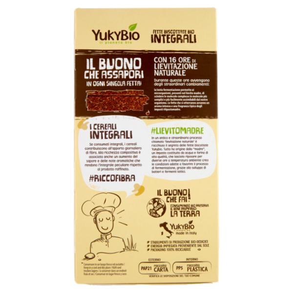 YukyBio A Pasta Madre Fette Biscottate Bio Integrali 2 x 85 g
