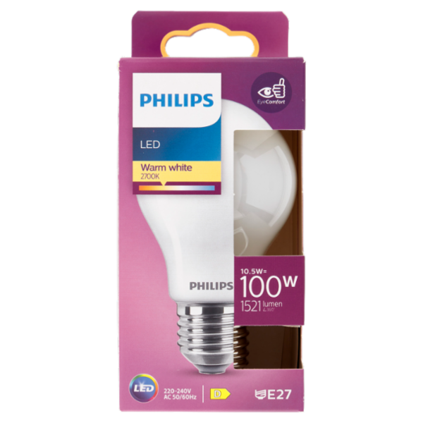 Philips Led goccia vetro 100W E27 2700K