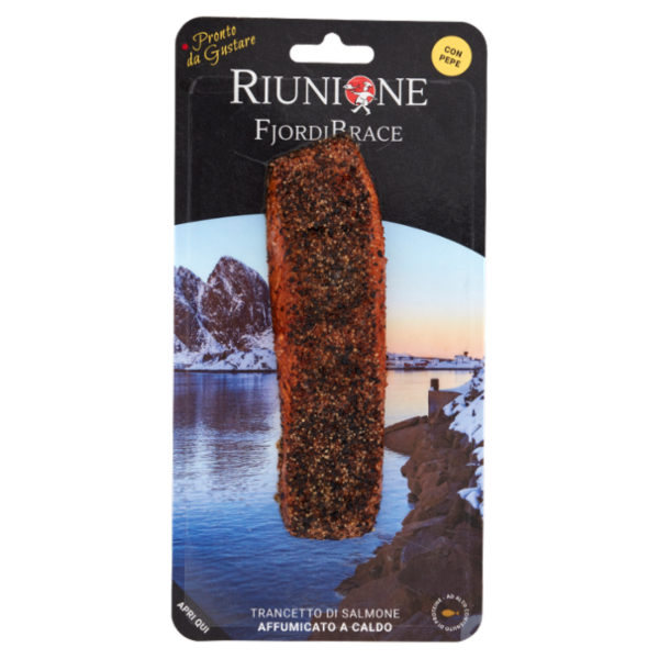 Riunione FjordiBrace Trancetto di Salmone Affumicato a Caldo 125 g