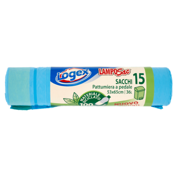 Logex LampoSac Sacchi Pattumiera a pedale 53x65cm 36L 15 pz