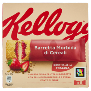 Kellogg's Barretta Morbida Di Cereali Ripiena Alla Fragola 6 x 37 g