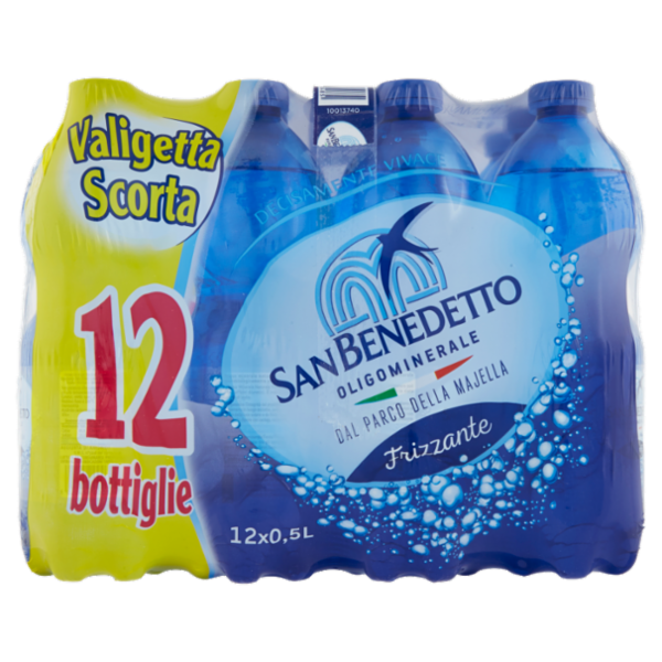 Acqua Minerale San Benedetto dal Parco della Majella Frizzante 0,5L F12 Valigetta Scorta