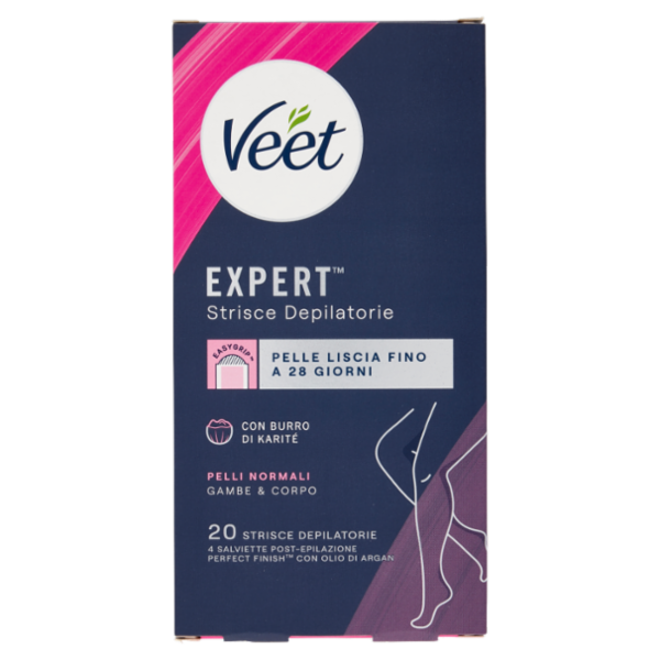 Veet Expert Strisce Corpo e Gambe Pelli Normali, 20 strisce