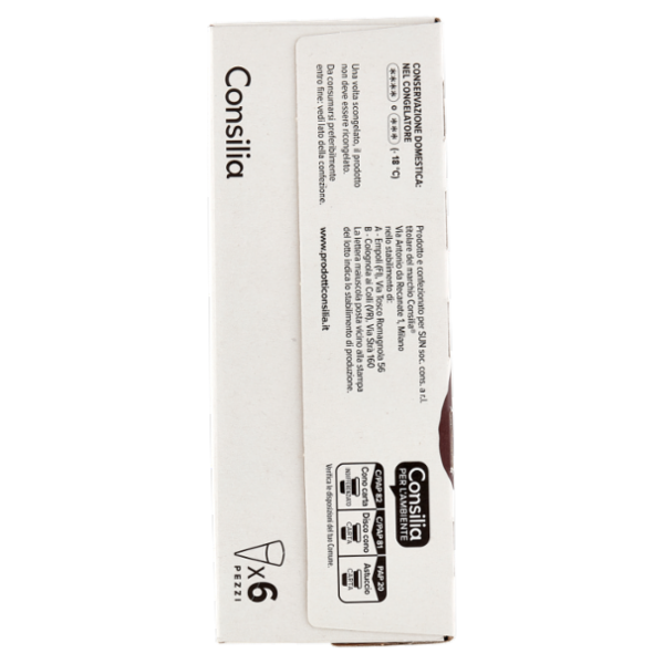 Consilia 6 Coni di Gelato Panna e Cioccolato 450 g