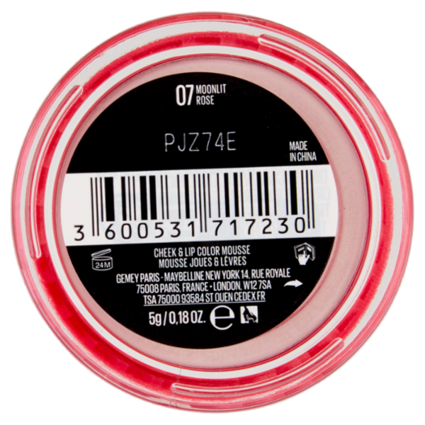 Maybelline New York Cloudtopia Cheek & Lip Mousse 07 Moonlit Rose 5 g