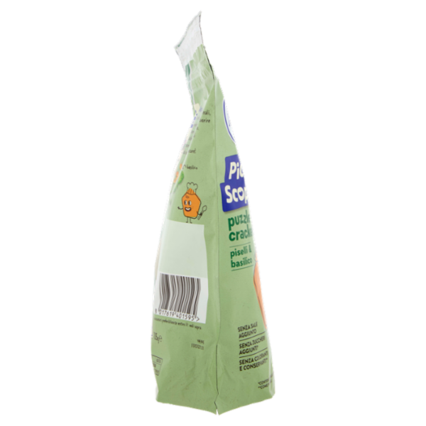 MELLIN Puzzle Crackers, Piselli e Basilico, Senza Sale e Zuccheri, adatto dai 15 mesi, 105g