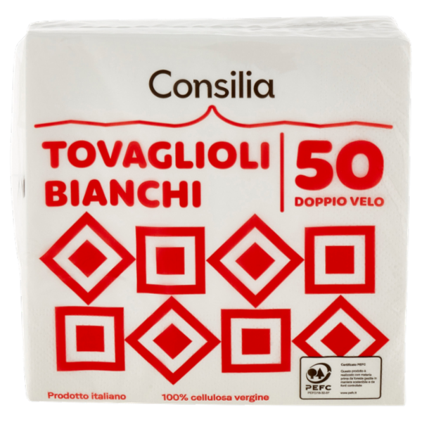 Consilia Tovaglioli Bianchi Doppio Velo 50 pz