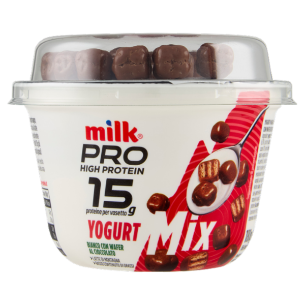 Milk Pro High Protein 15g Yogurt Bianco con Wafer al Cioccolato 180 g