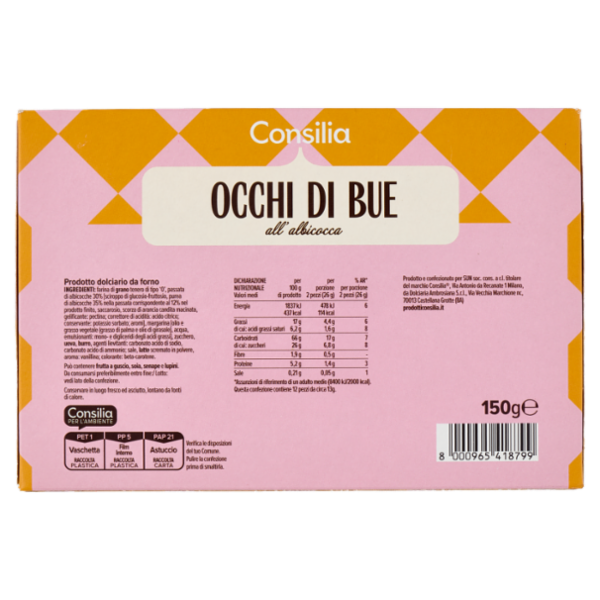 Consilia Occhi di Bue all'Albicocca 150 g