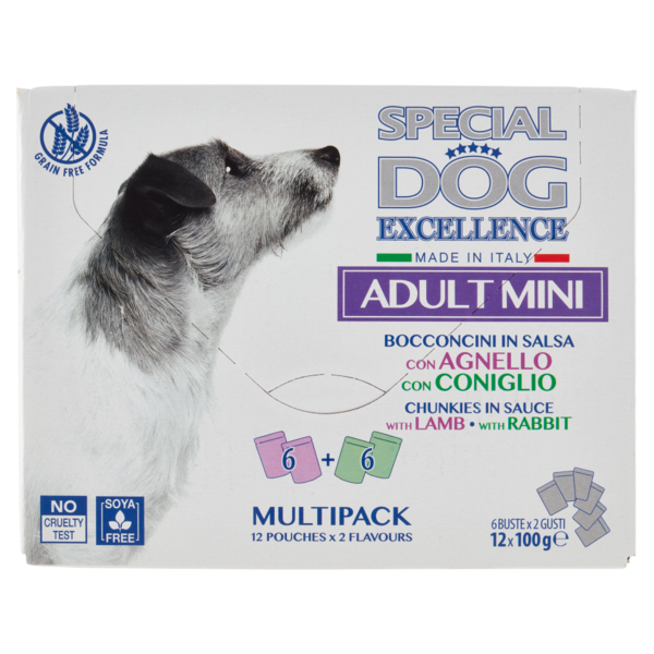 Special Dog Excellence Adult Mini Bocconcini in Salsa con Agnello, con Coniglio 12 x 100 g