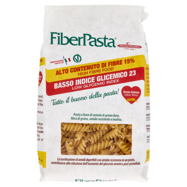 FiberPasta Fusilli Basso Indice Glicemico 23 500 g