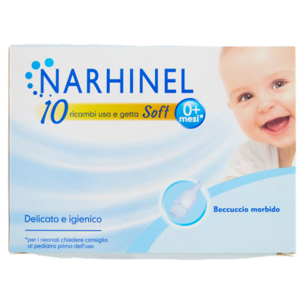 Narhinel ricambi usa e getta soft aspiratore nasale deterge naso bambino e rimuove muco 10 pz