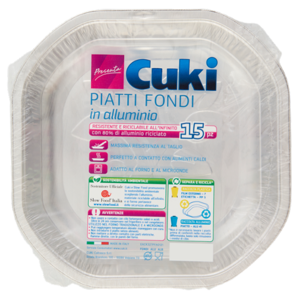 Cuki Presenta Piatti Fondi in alluminio 15 pz