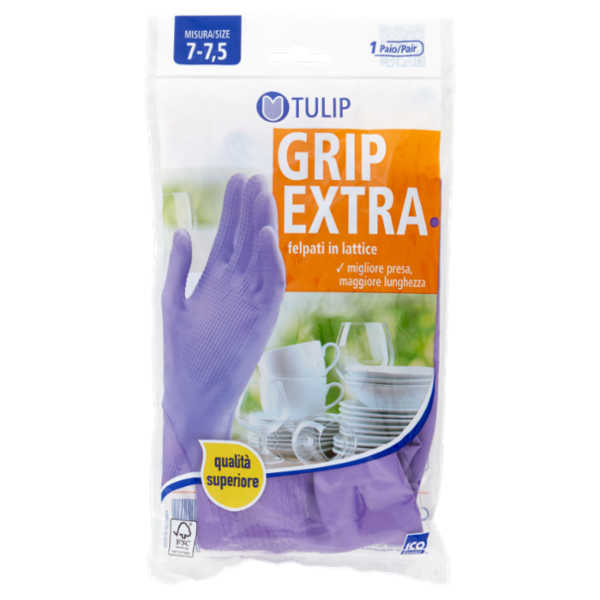 Tulip Grip Extra Guanti felpati in lattice Misura 7-7,5 1 Paio