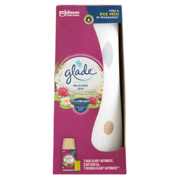 Glade Automatic Spray Base con Ricarica, Profumatore per ambienti, Fragranza Relaxing Zen 269ml