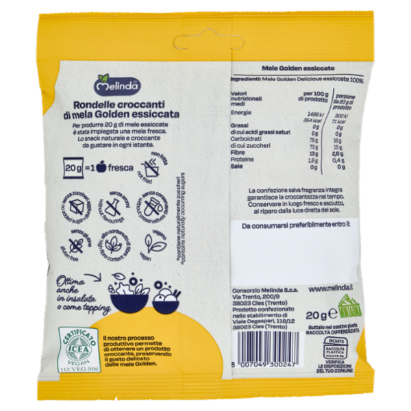 Melinda mela Golden di Montagna Essiccata 20 g