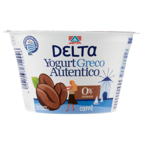Delta Yogurt Greco Autentico 0% di Grassi Caffè 150 g