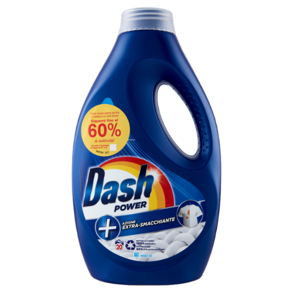 Dash Power Detersivo Liquido Lavatrice, Azione Extra-Smacchiante, 20 Lavaggi 1000 ml