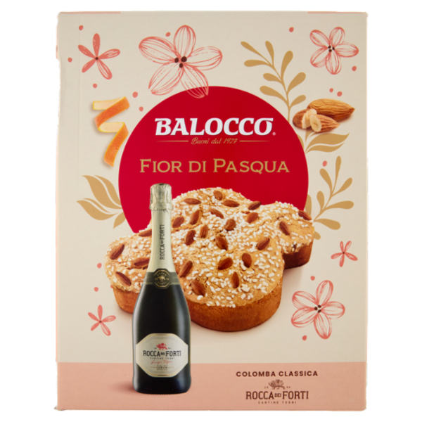 Balocco Fior di Pasqua Colomba Classica 750 g & Rocca dei Forti Vino Spumante Dolce 75 cl
