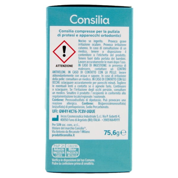 Consilia Compresse per la Pulizia di Protesi e Apparecchi Ortodontici 36 pezzi