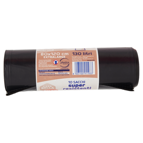 Selex Casa Bella Sacchi Condominiali Super Resistenti per Rifiuti Pesanti Cm 80X120 10 pezzi