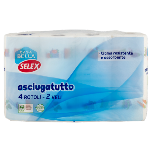 Selex Casa Bella Asciugatutto 2 Veli 4 rotoli
