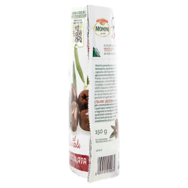 Monini l'Oliva Leccino Biologica al Naturale Denocciolata 150 g