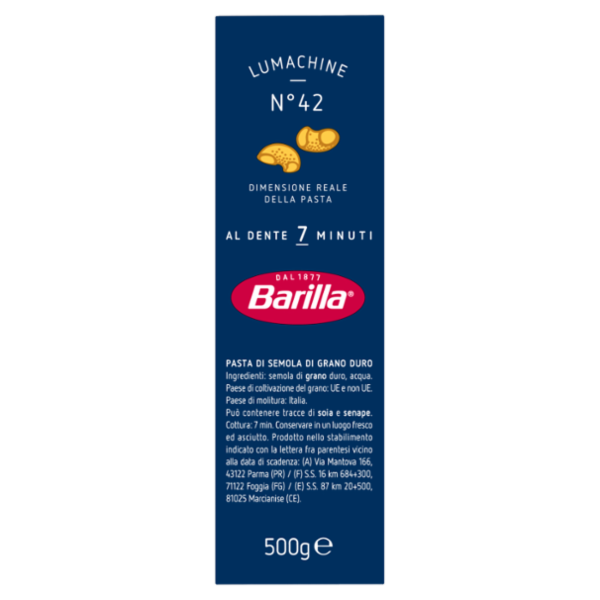 Barilla Pasta Lumachine n.42 500g